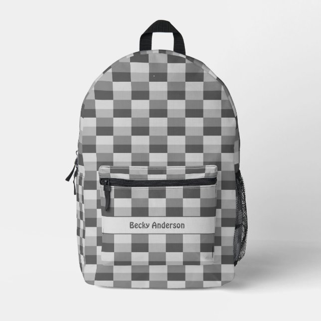 Graue Farbfelder Bedruckter Rucksack (Vorderseite)