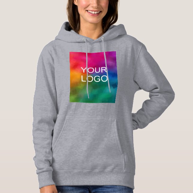Graue Farbvorlage Geschäftslogo hochladen Hoodie (Vorderseite)