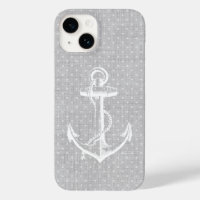 Graue Faux-Leinen-Vintage-Anker