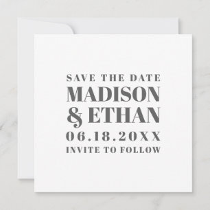 Graue Fette Schrift Moderne Hochzeit Save The Date