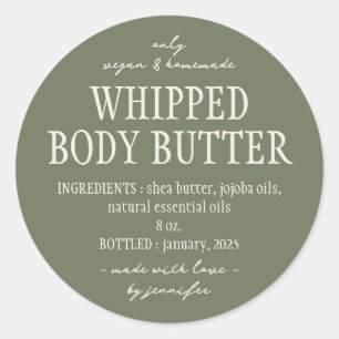 Graue Flasche Buttermittel Runder Aufkleber