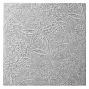 Graue floral geprägte Optik Fliese