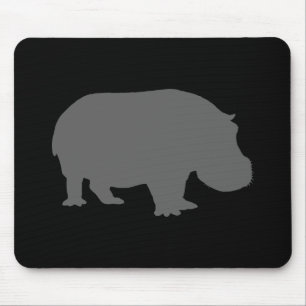 Graue Flusspferd-Silhouette Mousepad