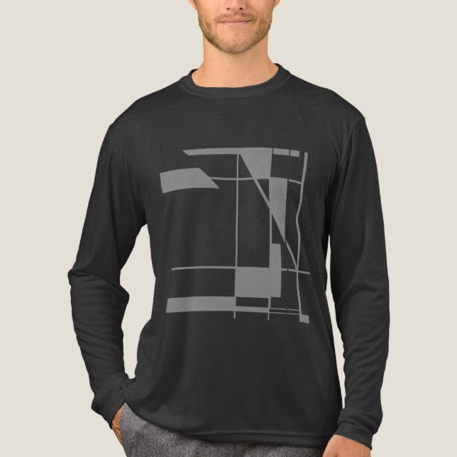 Graue Formen Linien MCM inspiriert Geometric Abstr Tri-Blend Shirt (Vorderseite)