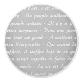 Graue französische Schrift Keramikknauf