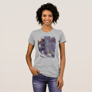Graue Frauen-T - Shirt betteln