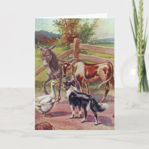 Graue Gans mit all seinen Freunden, Geburtstag Karte