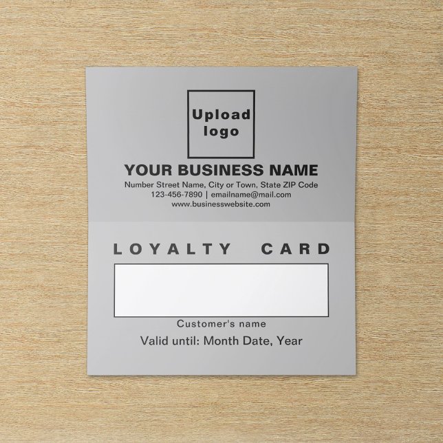 Graue geklappte Loyalitätskarte Treuekarte (Business gray folded loyalty card.)