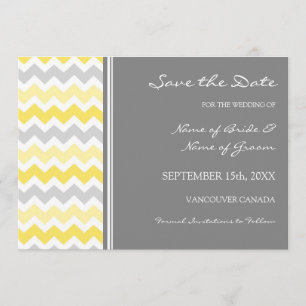 Graue gelbe Hochzeit Speichern Sie die Datumskarte Save The Date