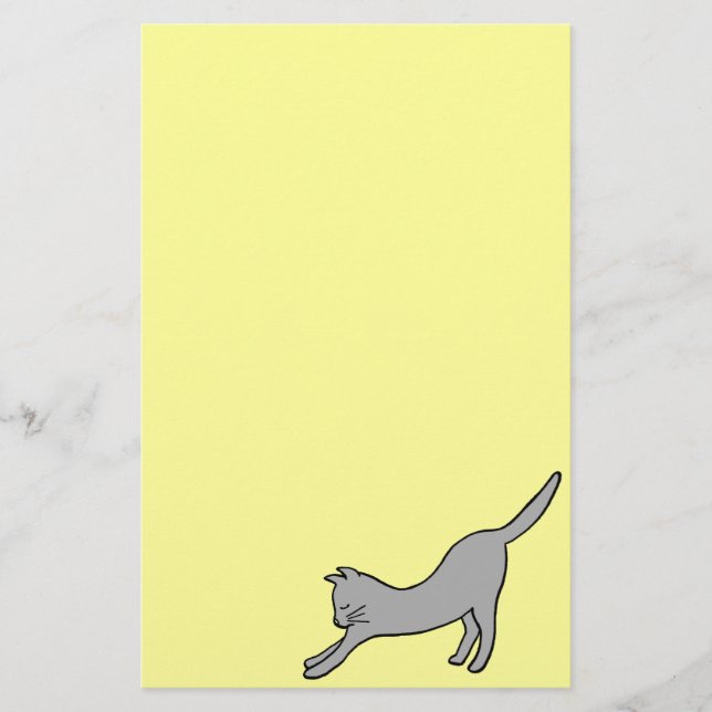 Graue, gelbe Katze Briefpapier (Vorderseite)