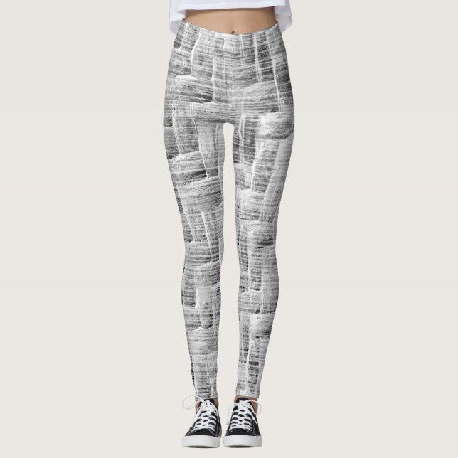 Graue gemusterte Leggings mit Kratzmuster  (Vorderseite)