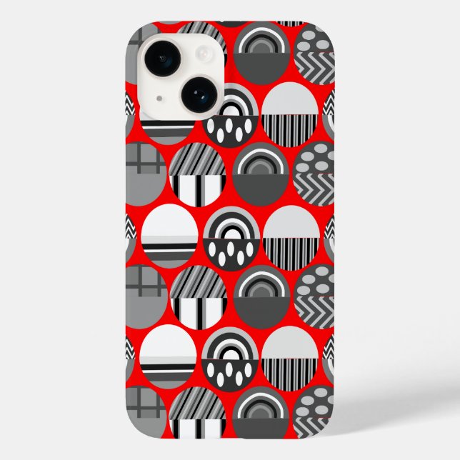 Graue Gemusterte Ovale Case-Mate iPhone Hülle (Rückseite)