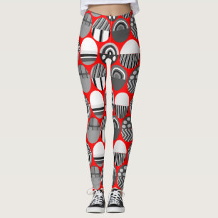 Graue Gemusterte Ovale Leggings