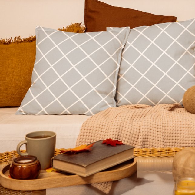 graue geometrische Quadrate Kissen (Von Creator hochgeladen)