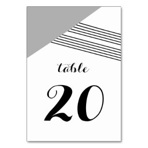Graue geometrische Strickkarte Tischnummer