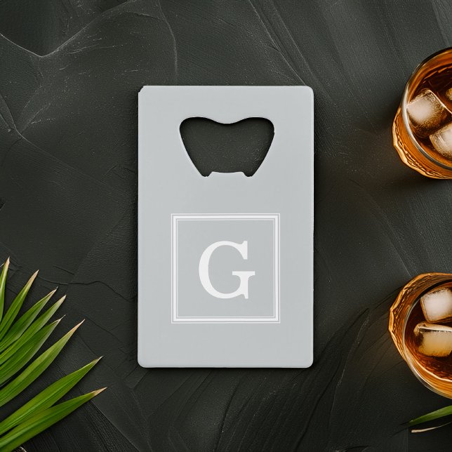 Graue Gerahmte Monogramm Geldbeutel Flaschenöffner (Von Creator hochgeladen)
