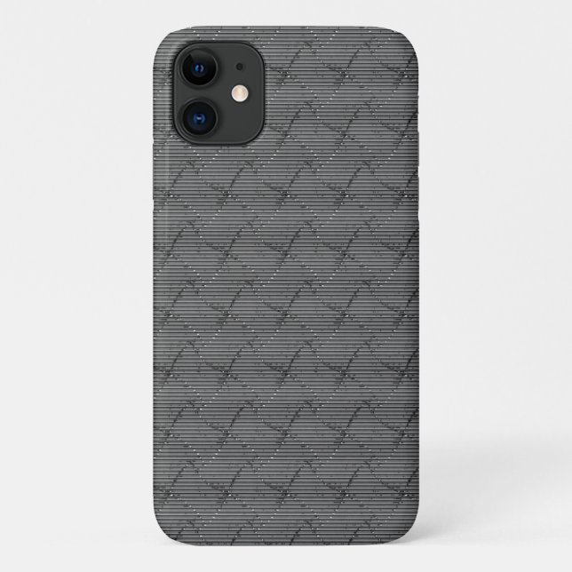 Graue Gestalt mit kleinen Streifen und pixelig Case-Mate iPhone Hülle (Rückseite)
