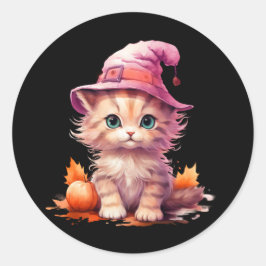Graue gestreifte Katze in den Mondlicht-Aufklebern Runder Aufkleber