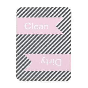 Graue gestreifte Sauberkeit - Geschirrspülmagnete Magnet