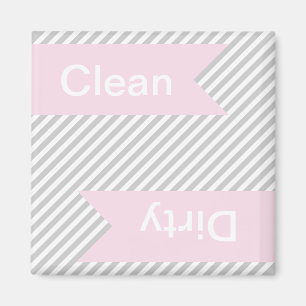 Graue gestreifte Sauberkeit - Geschirrspülmagnete Magnet