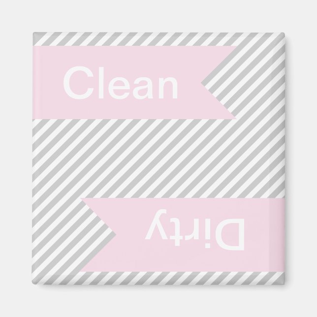 Graue gestreifte Sauberkeit - Geschirrspülmagnete Magnet (Vorne)