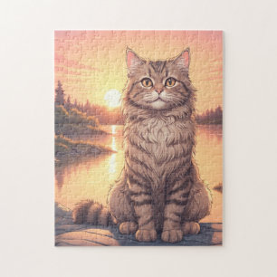 Graue getigerte Katze Puzzle