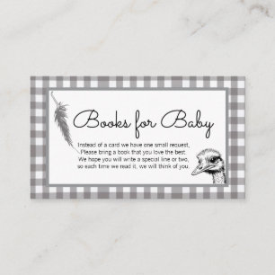 Graue Gingham-Strauß-Bücher für Baby Begleitkarte