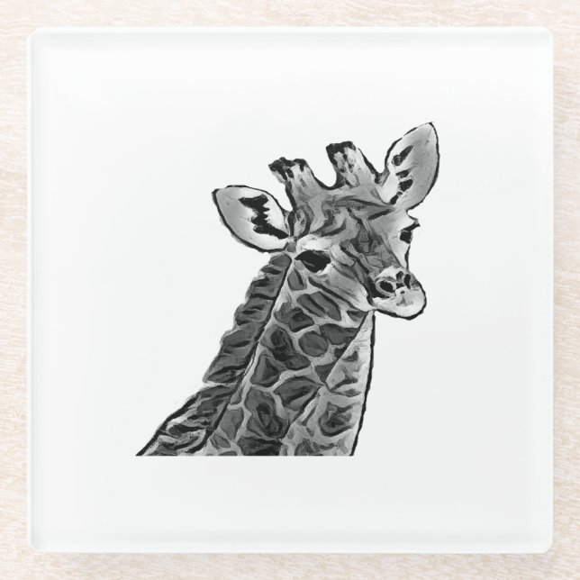 Graue Giraffe Untersetzer (Vorderseite)