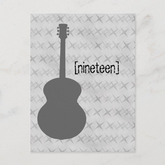 Graue Gitarre Grunge Postkarte (Vorderseite)