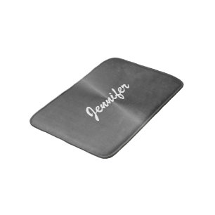 Graue glänzende Imitate Metall individuelle Name Badematte