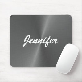 Graue glänzende Imitate Metall individuelle Name Mousepad