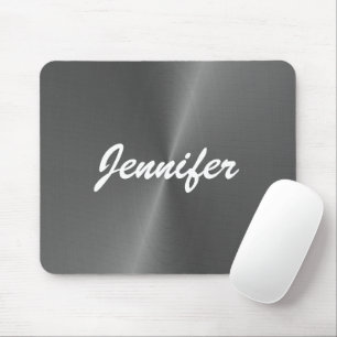 Graue glänzende Imitate Metall individuelle Name Mousepad