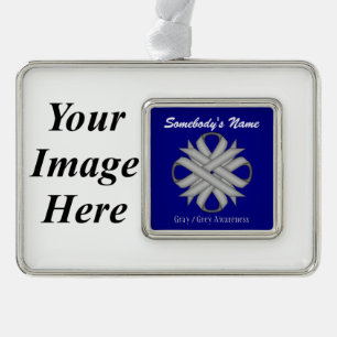 Graue Glattlebe-Vorlage (H-I) von Kenneth Yoncich Rahmen-Ornament Silber
