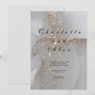 Graue Glitter Elegante Tinten Hochzeitseinladung Einladung