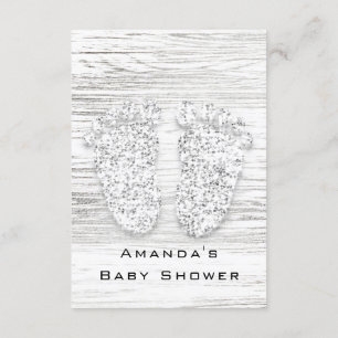Graue Gold Baby Dusche Feet Wood White Girl Boy Einladung