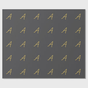 Graue Gold-Farb-Monogramm Professional Geschenkpapier