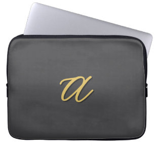 Graue Gold-Farb Monogramm Professional Laptopschutzhülle