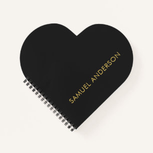 Graue goldene Farbe Beruflich Name hinzufügen Notizbuch