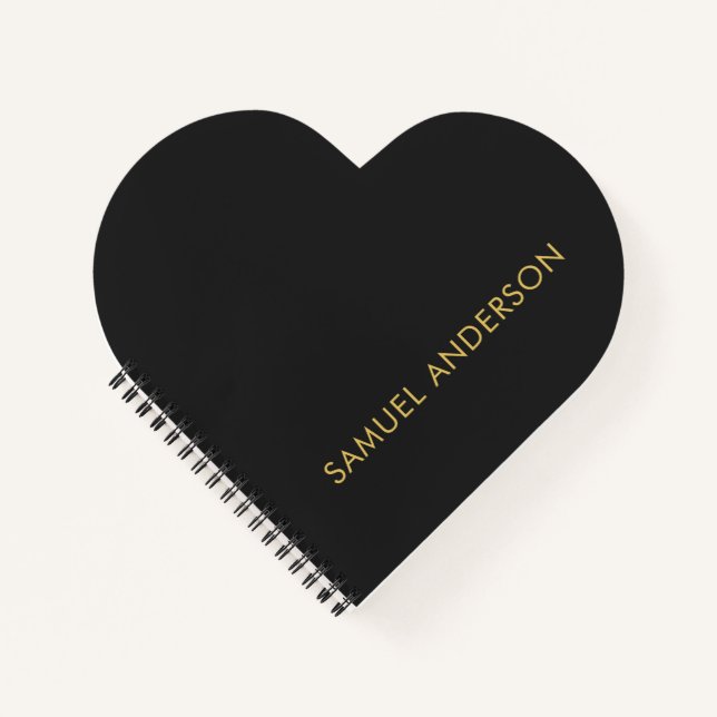 Graue goldene Farbe Beruflich Name hinzufügen Notizbuch (Vorderseite)