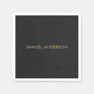 Graue goldene Farbe Beruflich Name hinzufügen Serviette