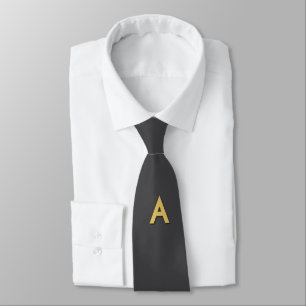 Graue Goldfarbene Monogramm Professional Krawatte