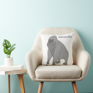 Graue Gorilla-Design personalisiert Kissen