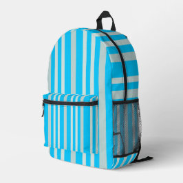 Graue graue Streifen auf Sky Blue Bedruckter Rucksack