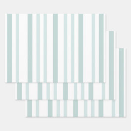 Graue graue Streifen auf weißer Linie Geschenkpapier Set