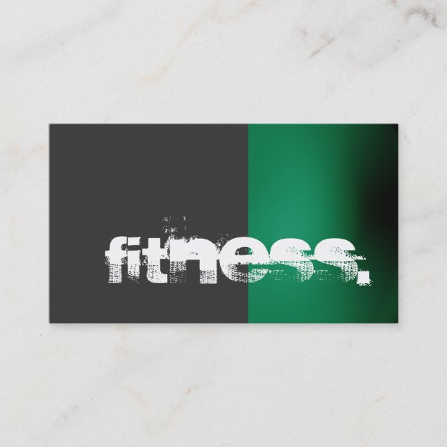 Graue Green Personal Trainer Business Card Visitenkarte (Vorderseite)