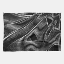 Graue Grooves, schwarzer Hintergrund Geschirrtuch