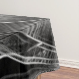 Graue Grooves, schwarzer Hintergrund Tischdecke