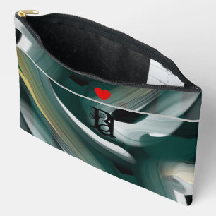 Graue große Accessoiretasche Trend Abstract Grün Zubehörtasche