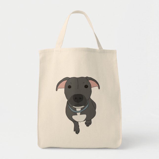 Graue Gruben-Stier-Tasche Tragetasche (Vorne)