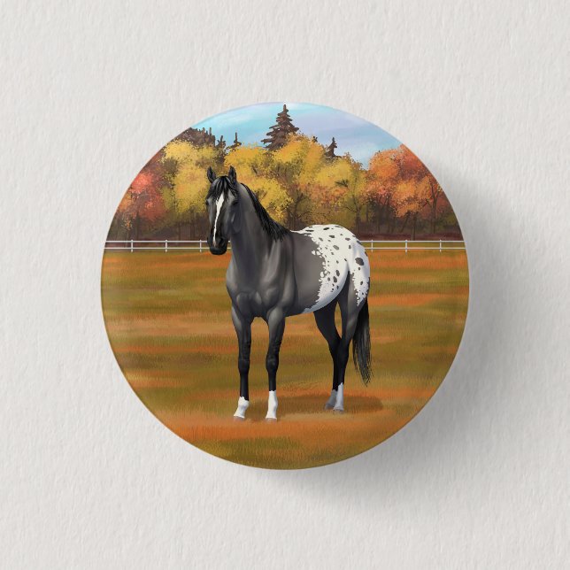 Graue Grulla Appaloosa Vierter Stallion Button (Vorderseite)